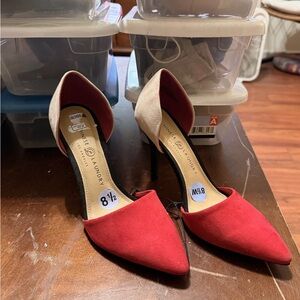 Chinese Laundry Red and Beige Women's Heels